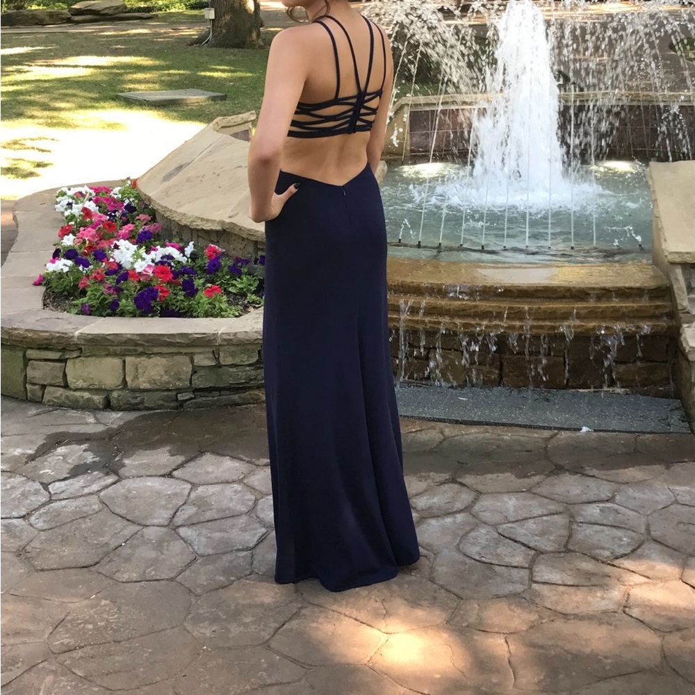La femme navy dress for prom or wedding guest